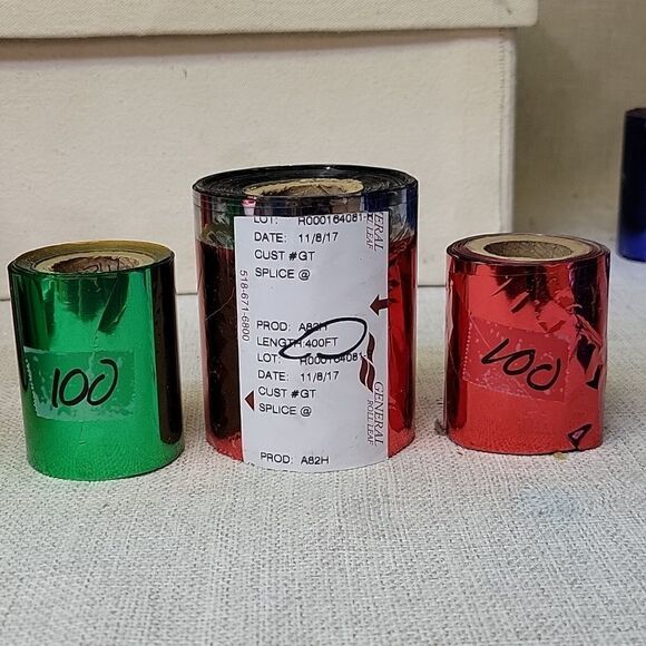 Crown Leaf, General Roll Leaf,  Foil Rolls - Red And Green (Set 7) - Picture 6 of 6